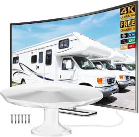 -us 313034375373 Long Range Rv Tv Antenna Outdoor Digital Hdtv With Amplifier 360 Omni