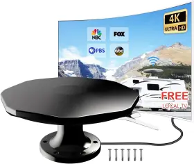 -us 744759513656 Long Range Rv Tv Antenna Outdoor Digital Hdtv With Amplifier 360 Omni