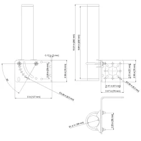 Aimeboost 728070639936 1.5 Inch Diameter Antenna Mount Pole Bracket To Wall For Outside Weather #3
