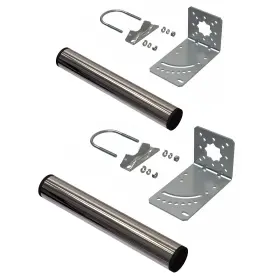 Aimeboost 728070640079 2 Pcs 1.5 Inch Diameter Antenna Mount Pole Aluminum Bracket To Wall For Outside A #2