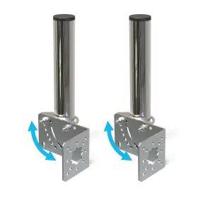Aimeboost 728070640079 2 Pcs 1.5 Inch Diameter Antenna Mount Pole Aluminum Bracket To Wall For Outside A
