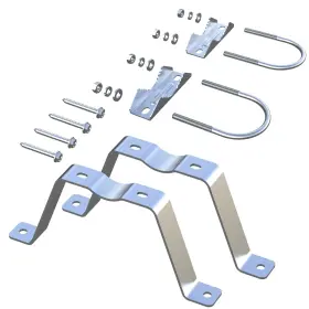 Aimeboost 728070640277 2 Pcs Stainless Steel Antenna Mount Double Wall Mast Cla #2