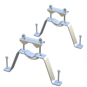 Aimeboost 728070640277 2 Pcs Stainless Steel Antenna Mount Double Wall Mast Cla
