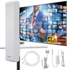 At-402bv Airbuff 616361917224 Hdtv Antenna - Antop Flat-panel Smartpass Amplified Wit