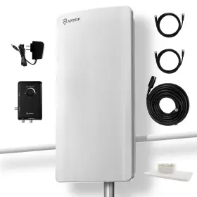 At-800sbs Airbuff 616361917309 Outdoor Tv Antenna Best Rated 2024 - Antop Hdtv Fm Amplified Antenn