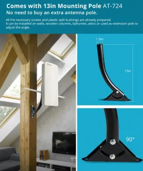 Airlegant 616361919860 Tv Antenna Antop 2024 Digital For Smart Indoor Outdoor With Mounti #3