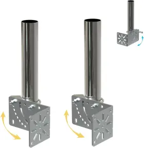 Amazmount 445022391362 2pcs 1.5 Inch Diameter Universal Outdoor Adjustable Antenna Mount Pole Bracket To Wa