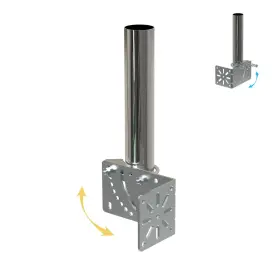 Amazmount 707713256792 1.5 Inch Diameter Universal Outdoor Adjustable Antenna Mount Pole Bracket To Wall