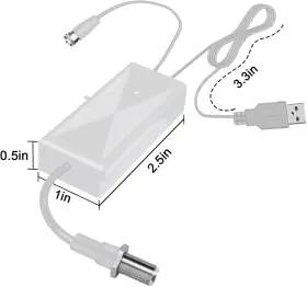 Amcsq 313095284201 Tv Antenna Amplifier Signal Booster 25db Indoor Outdoor Adjustable Range 2.5 #3