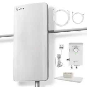Antop Antan-800sbs Hdtv Fm Amplified Antenna 85 Miles At-800sbs With Dual Outputs Smart Boost