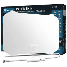 Onlyo01-cr Antop Antenna D Super Thin Hdtv Digital Indoor Smartpass Amplifier 360 Receptio