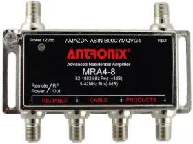 Antronix 045635265486 Amplifier Cable Tv Rf Broadband 8db Gain Four Output 5-1002mhz With Power Adapter