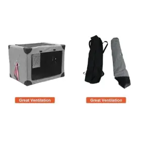 Pt-02 Aoto Household Collapsible Soft Dog Crate 25.6 Inch L X 17.7 W H Grey #3
