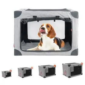 Pt-02 Aoto Household Collapsible Soft Dog Crate 25.6 Inch L X 17.7 W H Grey