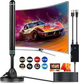 Aquario 762744956639 Tv Antenna Indoor For Smart Long Range Reception And All