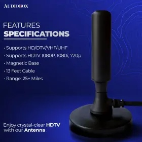 Ant-300 Audiobox 850006218431 Antenna Crystal-clear Hdtv Powerful - Supports Hd/dtv/vhf/u #3