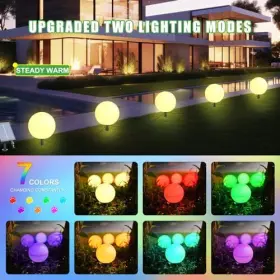 Ys001 Auidum Solar Garden Lights Flowers Outdoor Waterproof Outside 2 Pack #2