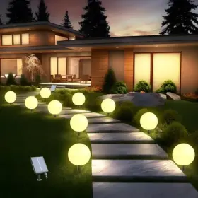 Ys001 Auidum Solar Garden Lights Flowers Outdoor Waterproof Outside 2 Pack