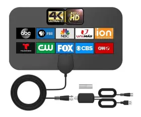 Auterco 760977625698 Tv Antenna Indoor Long 200 Miles Range Digital Smart Hd