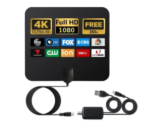 Auterco 789130891152 Amplified Hdtv Antenna 350 Mile Range - Indoor Outdoor Digital Tv Wi