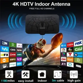 Auterco 796788238741 2024 Hd Digital Antenna For Smart Tv Indoor Long 200 Miles Range #2