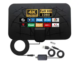 Auterco 796788238741 2024 Hd Digital Antenna For Smart Tv Indoor Long 200 Miles Range