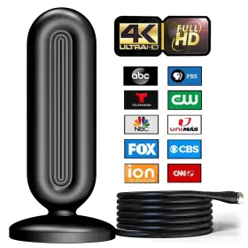 Auyoung 791162706540 2024 Newest Hd Tv Antenna Up 150 Miles Range-indoor Support 4k 1080p