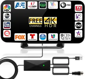 Avnicud 696586020329 Antenna Tv Digital Hd Indoor - 350 Miles Long Range With Built-in Coax Hdtv