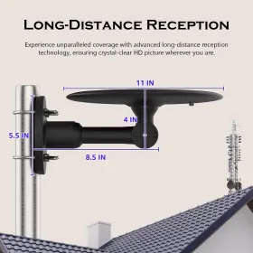 Bigefeixu Us-tv5011 Outdoor Tv Antenna 360 Omni-directional Reception Long Range 4k Ready An
