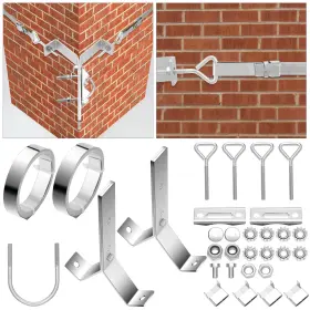 Blulu Dib-blulu-1663 2 Set Tv Antenna Chimney Y-mount Kit 12 Ft Galvanized Steel Straps Stai