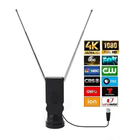 Bsadne 797430629122 Smart Indoor Tv Antenna - Long Range Rabbit Ears Cable-free Digital Hdtv Cha