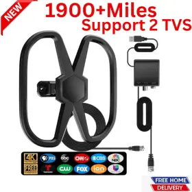 1900 Bzoxauy 732404358769 Miles Hdtv 1080p Outdoor Digital Tv Antenna Rotor 360 Supports 2tv 36ft Ca