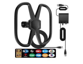 Bzoxauy 732404359285 Tv Antenna For 2 Tvs Up To 3100 Miles Long Range Digital Antennas Black