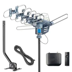 Cekay 753936190795 Digital Outdoor Amplified Hd Tv Antenna Motorized 360 Degree Rotation 150 Mil
