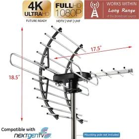 Cekay 788499812778 Digital Hd Tv Antenna Outdoor/attic 360 Degree Rotation Wireless Re #3