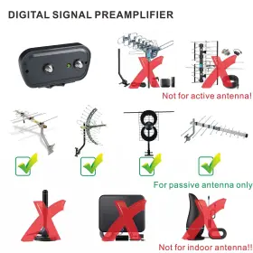 Cekay 791783949098 Tv Antenna Amplifier Signal Booster Hdtv Preamplifier Hd Digital Vhf Uhf #2