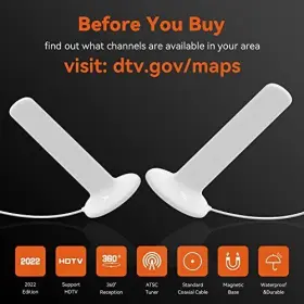 Chaowei 631384774067 Portable Amplified Digital Indoor Tv Antenna With Detachable Signal Boos #3