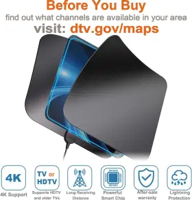 Ta-ab-17 Civet Story 4k Amplified Hd Digital Tv Antenna Long 1000 Miles Range Smart Indoor Suppor #3