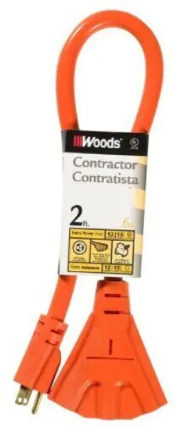 990824 Coleman Cable 12/3 Outdoor Multi-outlet 2-foot 2 Foot Pack Of 1 Extension Cord