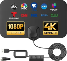 Tx-flake-02 Daant Tv Antenna Indoor Support 8k 4k 1080p Long Ranges With Amplifier 16.5ft Coaxial