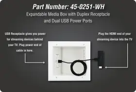 45-0251-wh Data Comm 660559015193 Electronics Recessed Av/hdmi Cable With Expandable Media Box And 4 #3