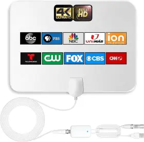 Digital Antenna 726084463264 4k Amplified Hd Tv Long 1000 Miles Range Support 1080p Fire T