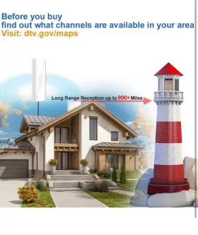 An-5004b Digital Antenna 900 Miles Range Tv #3