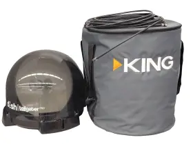 Dish Network Dp4900-a0 King Tailgater Pro Satellite Antenna System With Cable And Bag