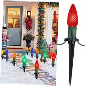 Gypi-o25lau Dongguan Guanyi Light-decoration Co Ltd. C9 Christmas Pathway Lights Outdoor 25.7 Feet 20 Led 1 Pack Multicolor