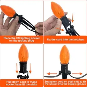 O-i-10-7-a6 Dongguan Lianrun Lighting Co Ltd 10 Pack Halloween Pathway Stake 19.5ft Orange-black Lights #2