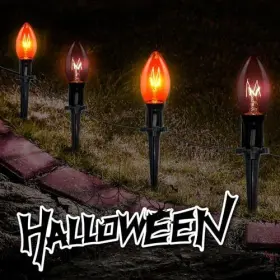O-i-10-7-a6 Dongguan Lianrun Lighting Co Ltd 10 Pack Halloween Pathway Stake 19.5ft Orange-black Lights