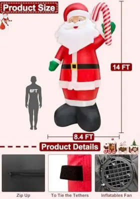 Rh-120-2000u4-1 Dongguan Rong Hang Electronic Technology Co Ltd 14 Ft Giant Christmas Inflatable Santa Claus Outdoor Decorations Blow Up Yard #2