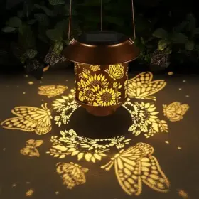 102-2p Doorkeer Hanging Solar Lanterns Outdoor Butterfly Sunflower 2pack #3