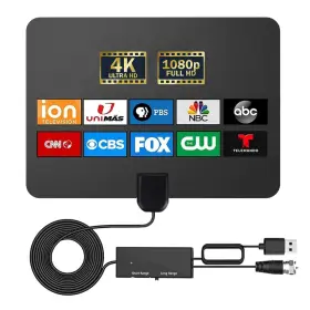 Tva003 Dsjgb Tv Antenna Indoor - Local Channels Digital Supports 4k 1080p W